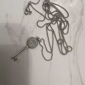Tiffany & Co. Silver Key Pendant Necklace